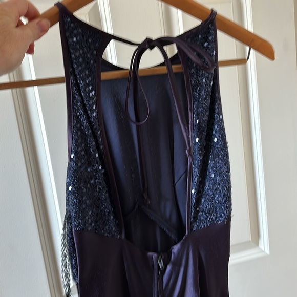 Beautiful satin & sequence tea length gown - Picture 4 of 6